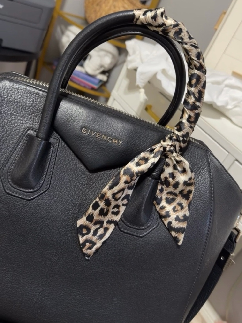 Givenchy Black Leather Satchel with Detachable Strap